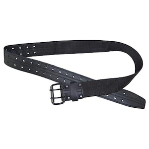 54 in. Polyester Web Belt with Leather Trim