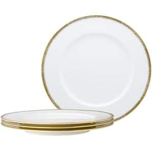 Haku 11 in. (White) Bone China Dinner Plates, (Set of 4)