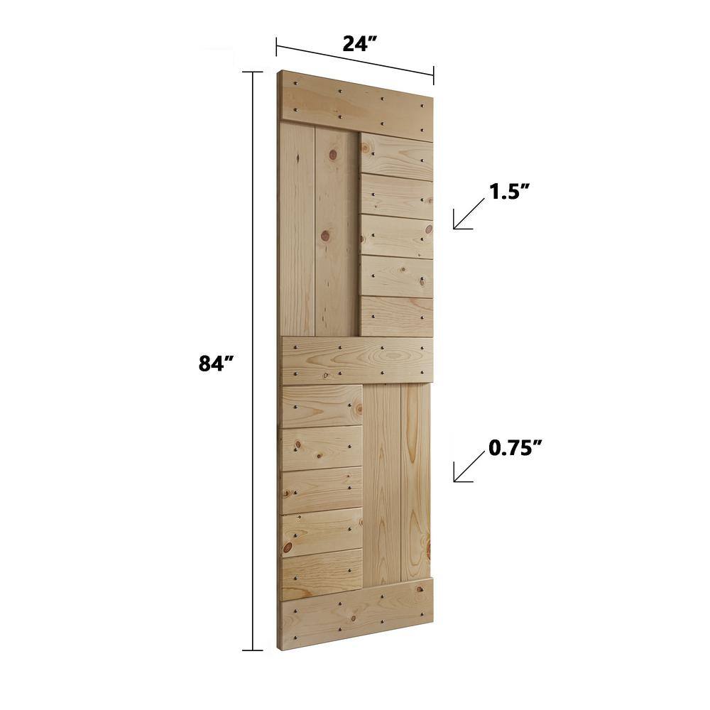 Coast Sequoia 48'' x 84'' Light Oak Solid Wood Sliding Barn Door with Hardware Kit