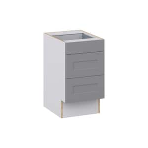 Bristol Painted Slate Gray Shaker Assembled 18 in. W x 32.5 in. H x23.75 in. D ADA 3 Drawers Base Kitchen Cabinet