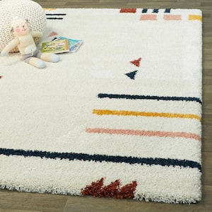 Chase Cream 8 ft. x 10 ft. Contemporary Shag Area Rug