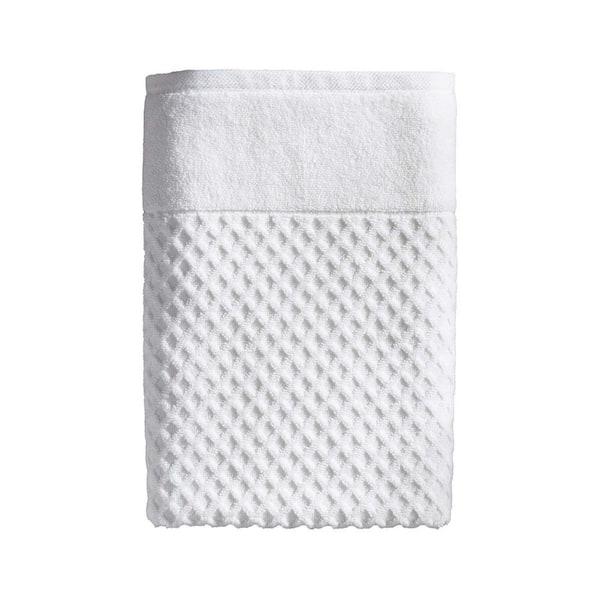 Optic White Ultra-Soft 100% Cotton Diamond Waffle Single Bath Towel
