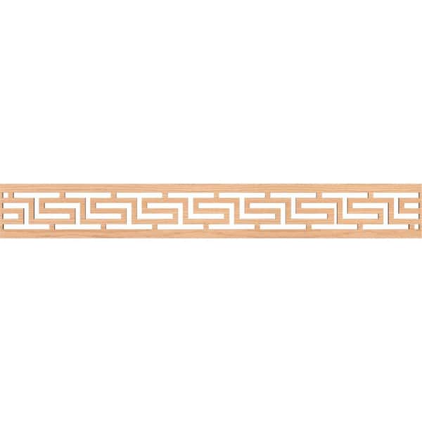 Ekena Millwork Tulum Fretwork 0.25 in. D x 46.5 in. W x 6 in. L Hickory Wood Panel Moulding