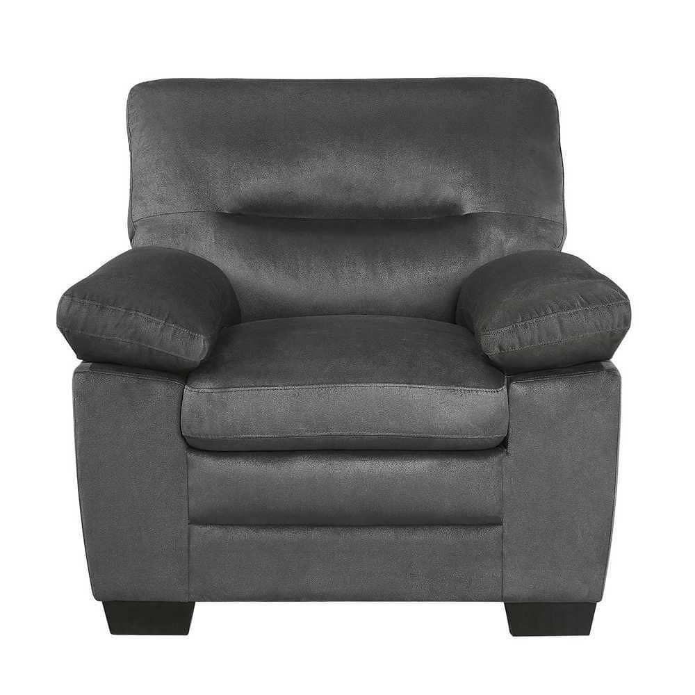 EVERGLADE HOME Solomon Dark Gray Textured Fabric Accent Chair LX9328DG1 The Home Depot