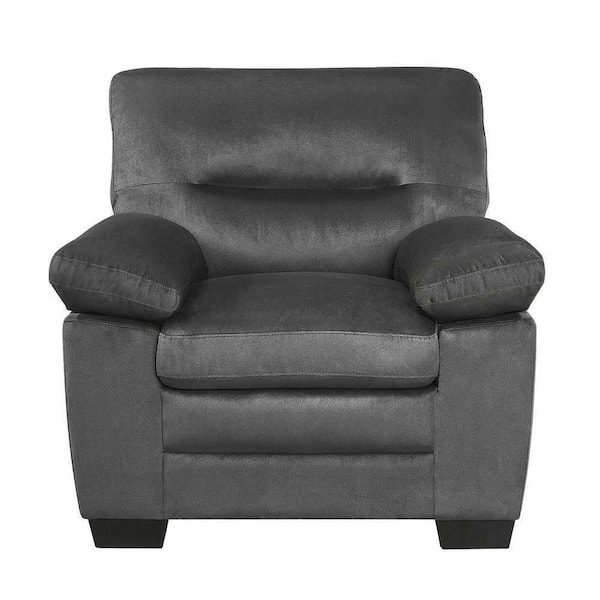 EVERGLADE HOME Solomon Dark Gray Textured Fabric Accent Chair