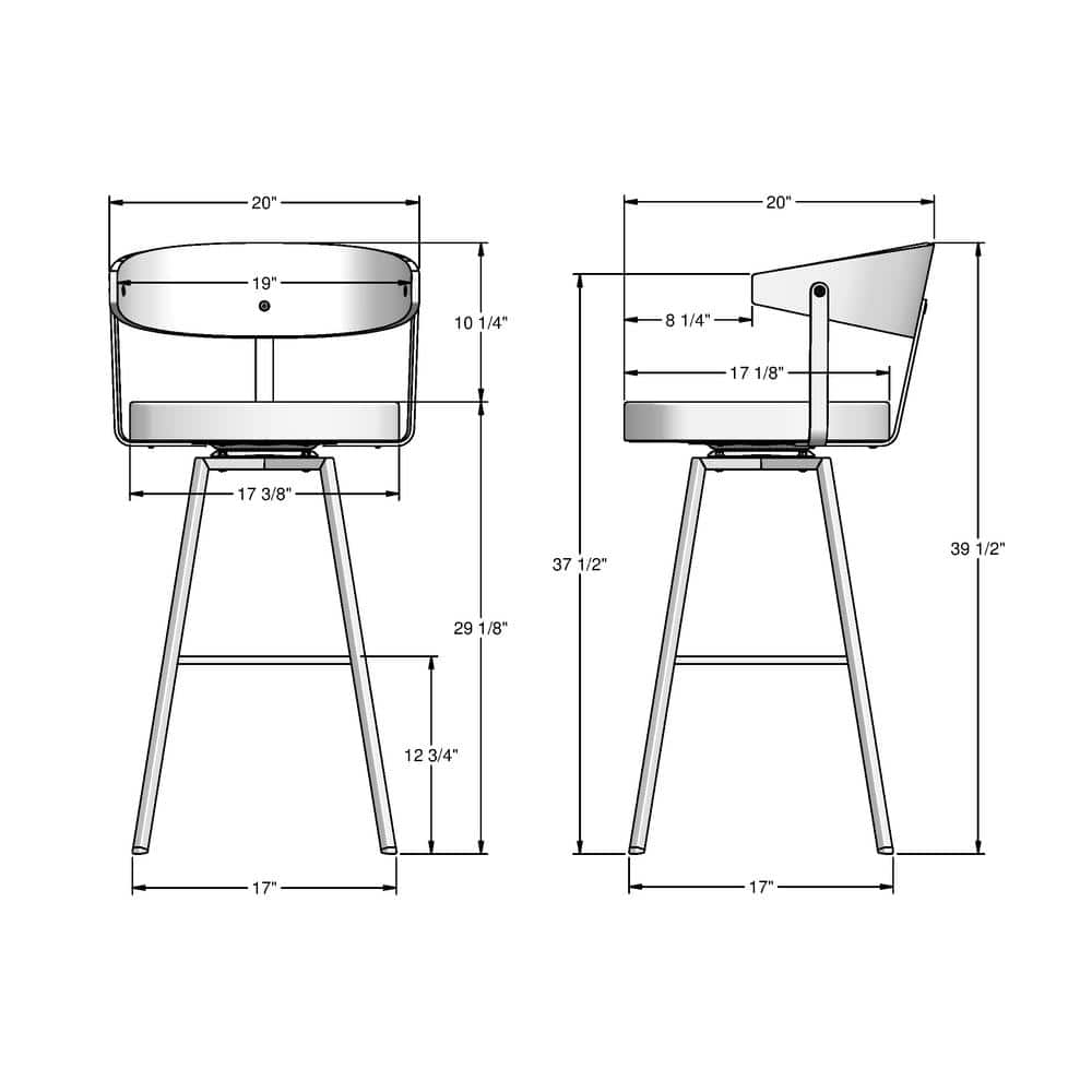 Charcoal Gray Swivel Bar Stool with Wooden Back