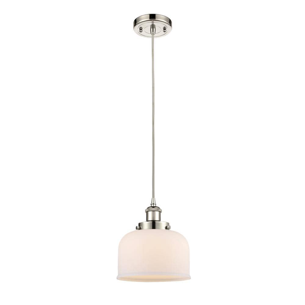 Polished Nickel Glass Mini Pendant Light