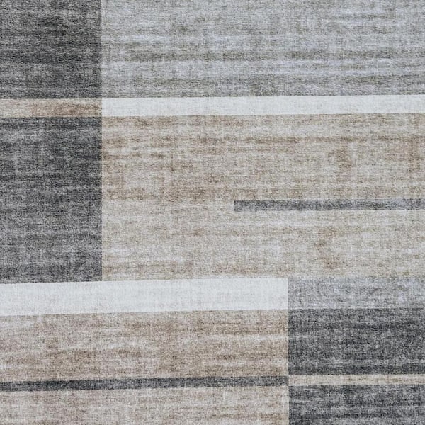 4 ft. x 6 ft. Gray and Brown Abstract Area Rug