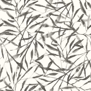 Watercolor Leaves Ink Peel and Stick Wallpaper (Covers 28 sq. ft.)