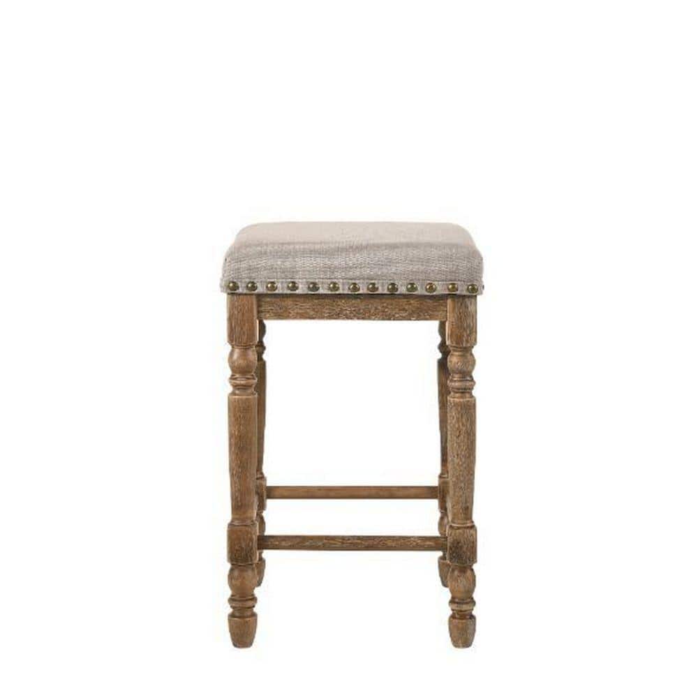 Classic Gray Wood Swivel Counter Height Stool, Set of 2