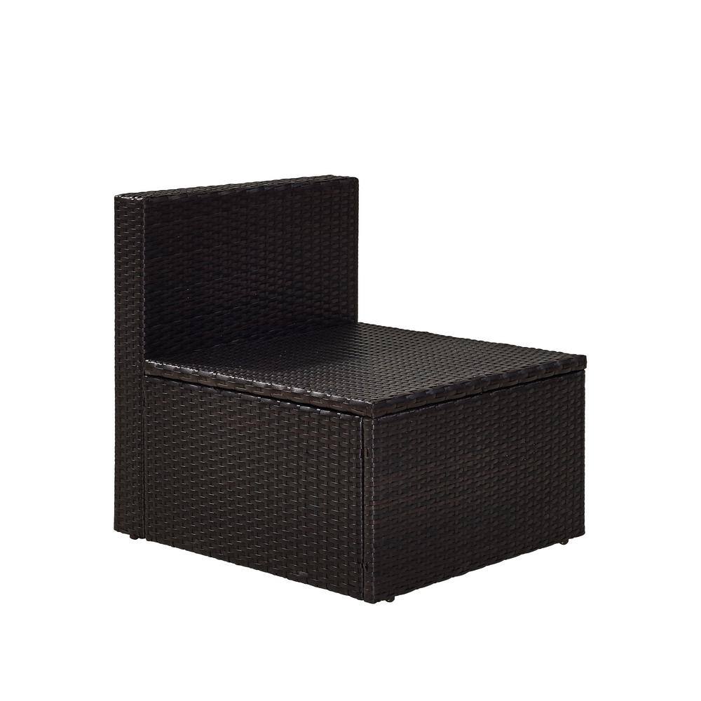 Sand and Brown Steel Wicker Outdoor Bistro Chair