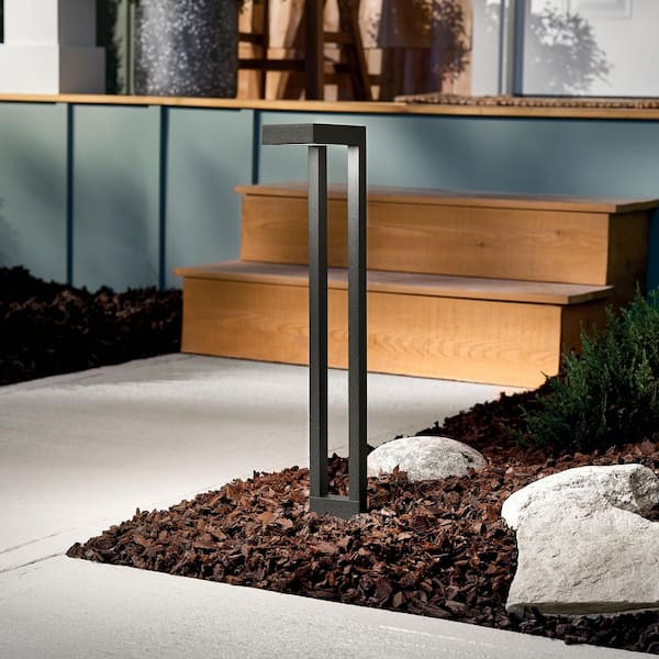 Low Voltage Textured Black Hardwired Weather Resistant 2 Arm Path Light with No Bulbs Included