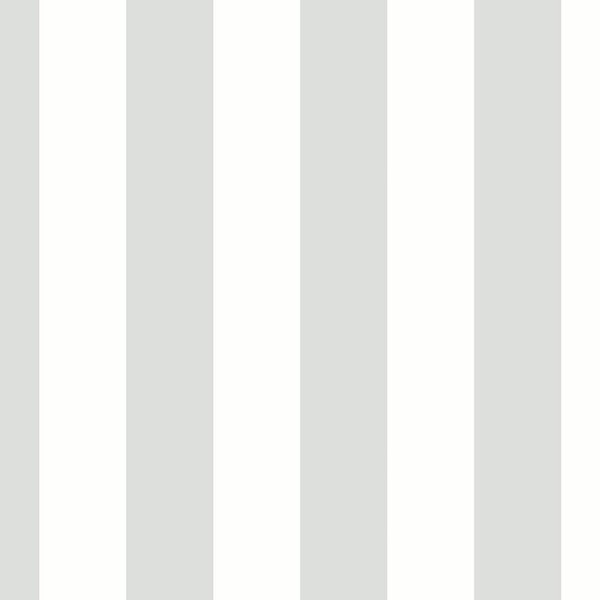 Norwall 2.5 in. Tent Stripe-White & Silver Vinyl Roll Wallpaper (Covers 56 sq. ft.)