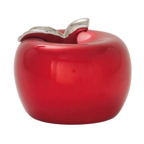 Litton Lane 9 in. x 11 in. Red Ceramic Glam Fruits Sculpture