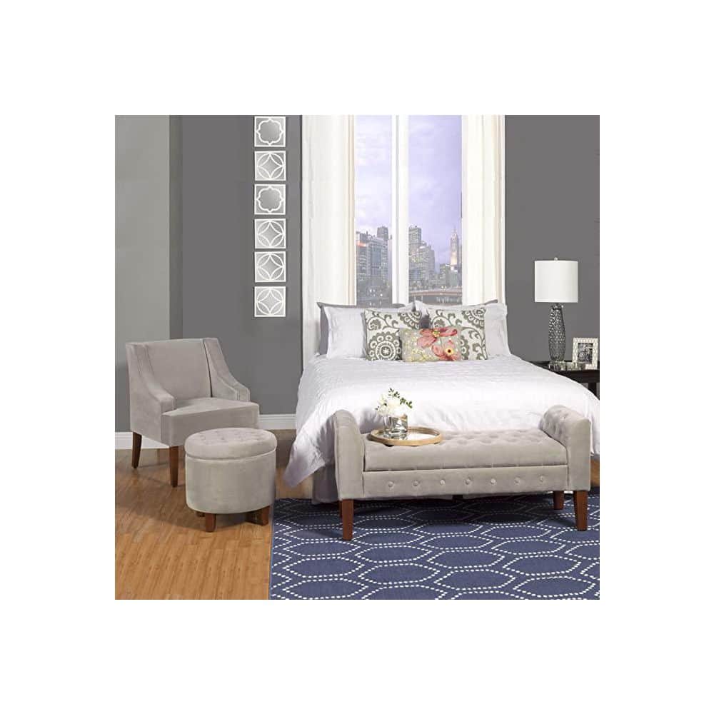 Elegant Gray Velvet Wood Accent Chair with Swoop Arms
