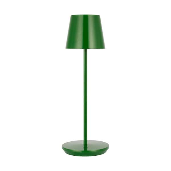 Mena 5.25 in. W x 12.875 in. H Green Dimmable Modern Rechargeable Integrated LED Accent Table Lamp with Metal Shade