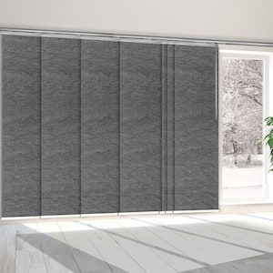 Granite Gray 110 in. - 153 in. W x 94 in. L Adjustable 7- Panel Satin Nickel Single Rail Panel Track, 23.5 in. Slates