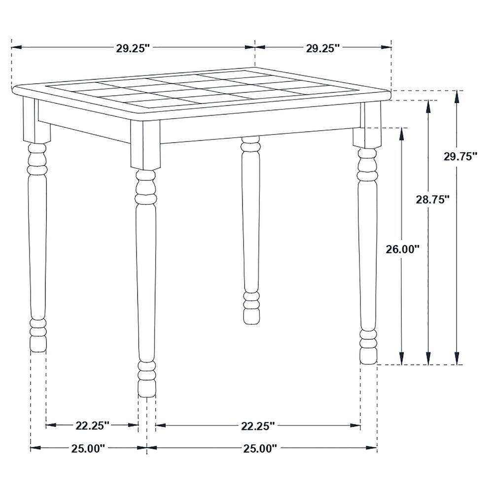 Carlene 29'' Natural Brown and White Tile-Top Dining Table