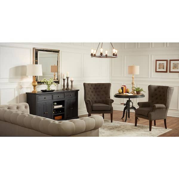 Debut Collection 36 in. 9-Light Black Graphite Farmhouse Urban Industrial Chandelier Dining Light