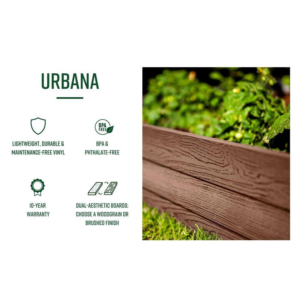 Urbana 22" Espresso Brown Embossed Vinyl Cube Planter