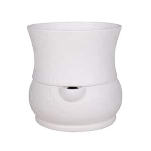 10 in. Dia x 10 in. H Self Watering Belly Pot in White