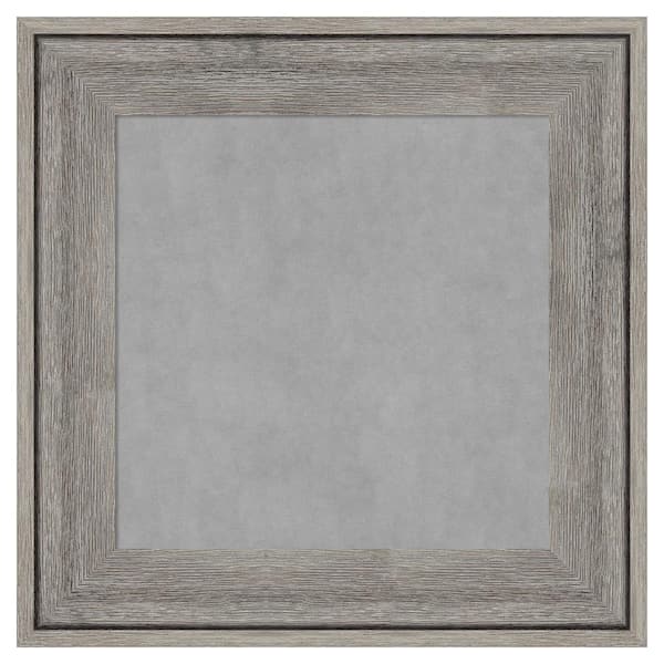 Amanti Art Regis Barnwood Grey 17 in. x 17 in Framed Magnetic Board