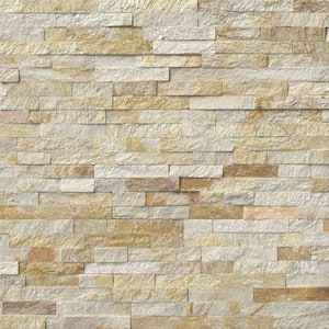 Sparkling Autumn Ledger Panel 6 in. x 24 in. Textured Natural Quartzite Wall Tile (10 cases / 60 sq. ft. / pallet)