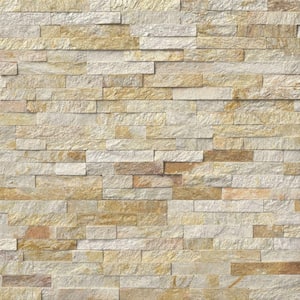 Sparkling Autumn Ledger Panel 6 in. x 24 in. Splitface Quartzite Wall Tile (35 cases/210 sq. ft. /Pallet)