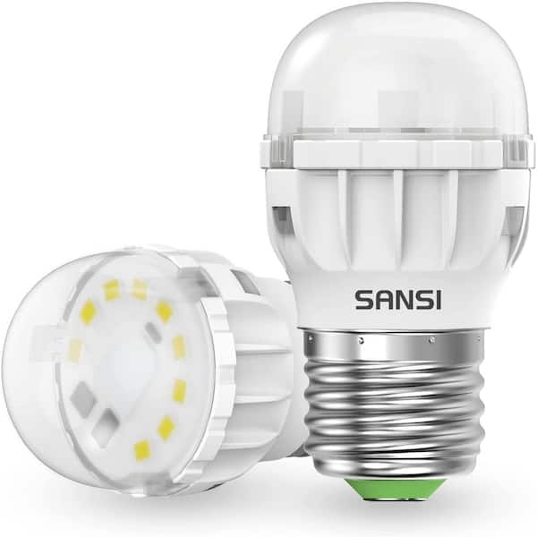 SANSI 40-Watt Equivalent A11 450 Lumens E26 Base High Efficiency Flame Retardant LED Appliance Light Bulb 5000K (2-Pack)