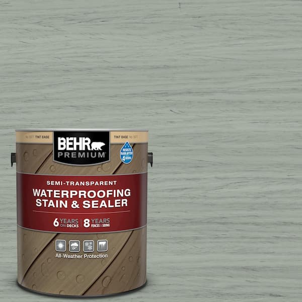BEHR PREMIUM 1 gal. #ST-149 Light Lead Semi-Transparent Waterproofing Exterior Wood Stain and Sealer