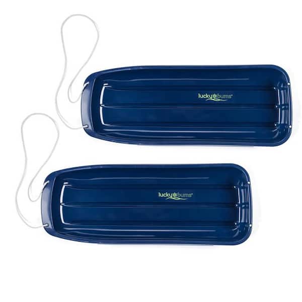 Lucky Bums Kids 48 in. Plastic Snow Toboggan Sled with Pull Rope, Blue (2-Pack)