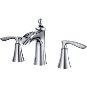 Aegean Top Deck Mount Wide Spread Double Handle Bathroom Faucet in Polished Chrome