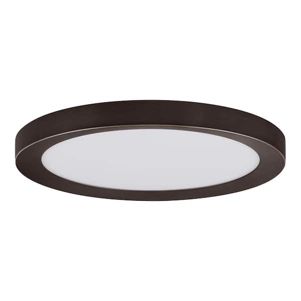 Home Decorators Collection Calloway 19 in. Bronze Integrated LED 5CCT Flush Mount