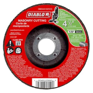 4-1/2 in. x 1/8 in. x 7/8 in. Masonry Cutting Disc with Type 27 Depressed Center (10-Pack)