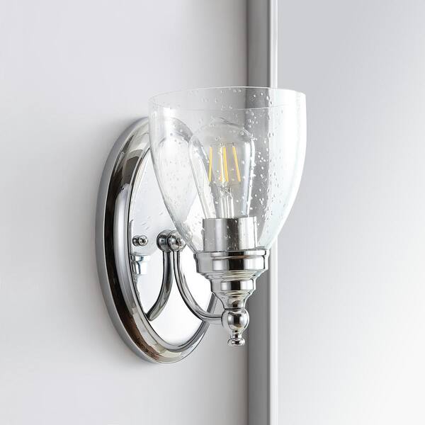 Two orders Glam Modern Umbrella Wall Sconce Light Fixtures Chrome Metallic Glass