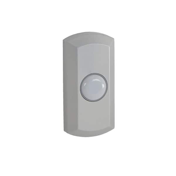 Wired Surface Mount White Finish Doorbell Push Button with Illuminated LED Chime Button