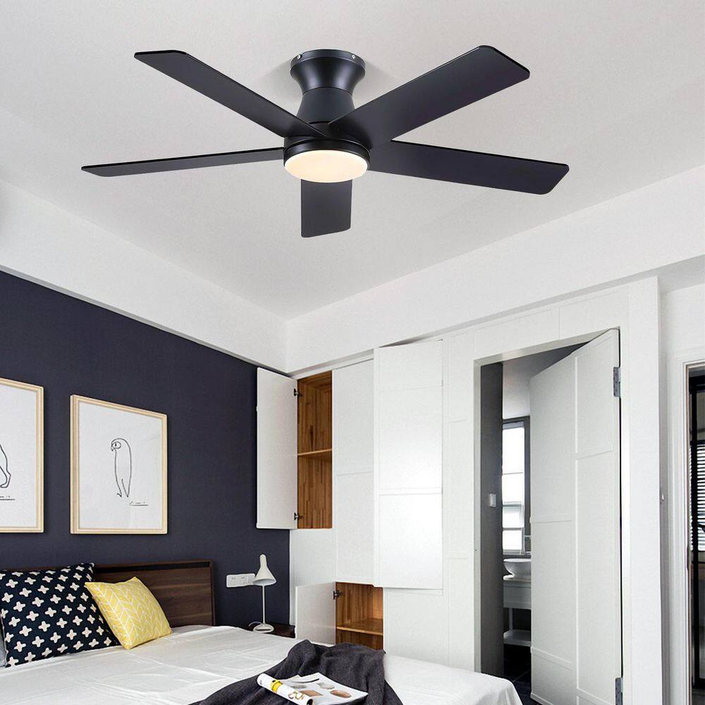 46 in.Modern Indoor/Outdoor Black Ceiling Fan with Light Kit and Remote Control price history on PriceWatchPro