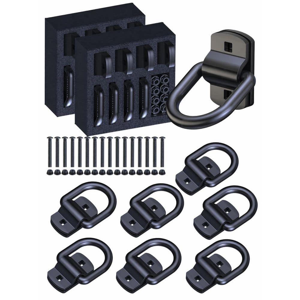8-Piece 1/2 in. Steel Trailer Tie Down Anchors Heavy-Duty Bolt-On D Rings with Reinforcing Plate Black price history on PriceWatchPro
