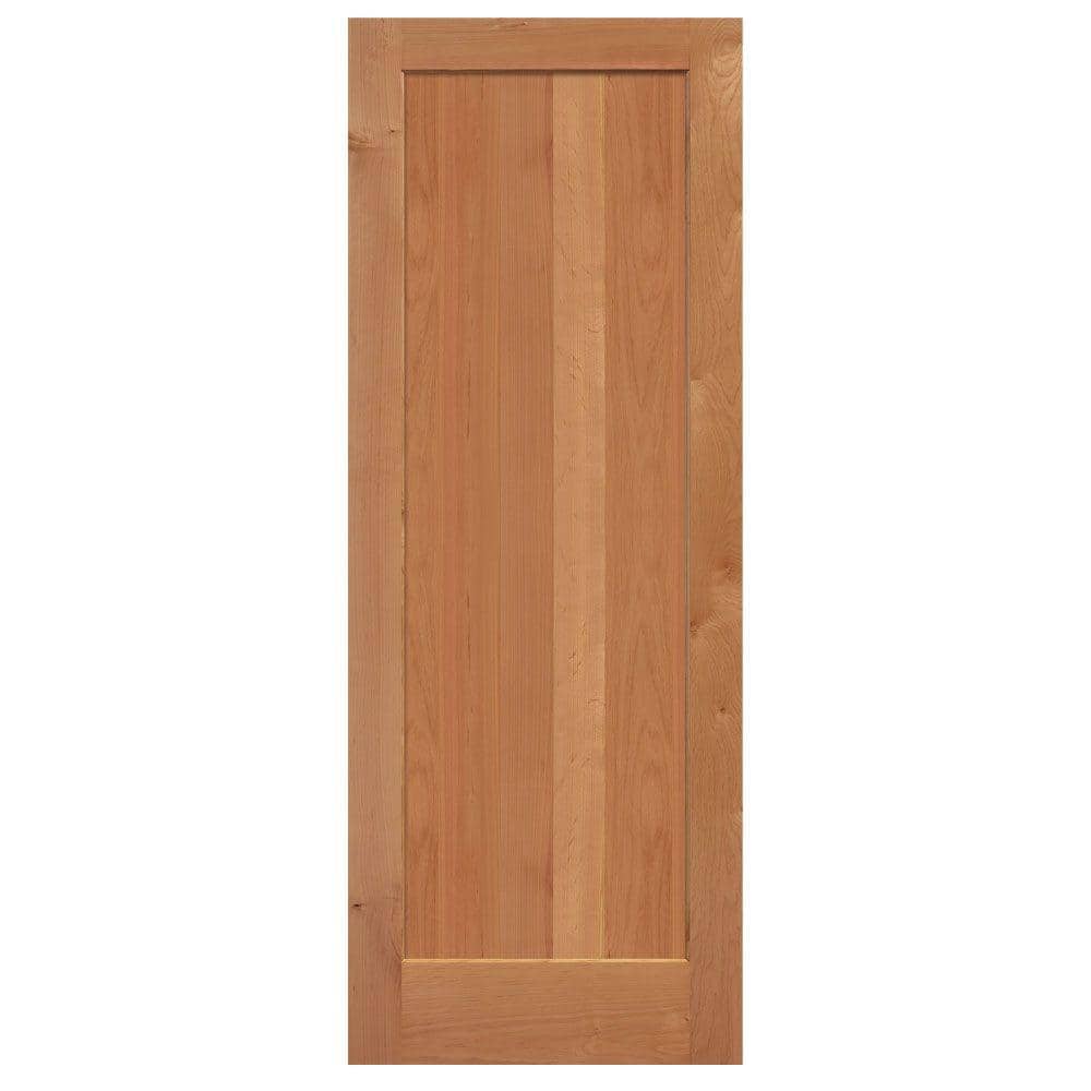 Masonite 40 in. x 84 in. Knotty Alder 1 Panel Shaker Flat Solid