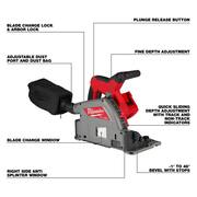 M18 FUEL 18V Li-Ion Cordless Brushless 6-1/2 in. Plunge Cut Track Saw with 31 in. Track Saw Guide Rail and Track Clamps