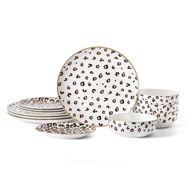 Majestic 12-Piece Multicolored Porcelain Full Set (Service for 4)