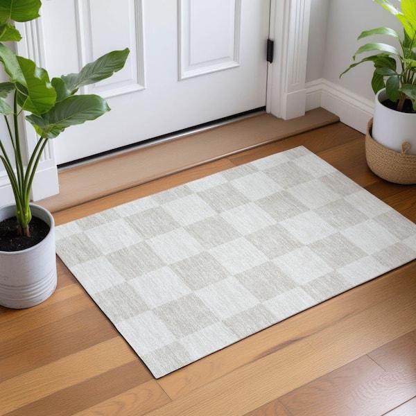 Chantille Machine Washable Indoor/Outdoor Abstract ACN2345 Ivory 2 ft. x 3 ft. Accent Rug