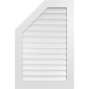 28 in. x 42 in. Octagonal Surface Mount PVC Gable Vent: Functional with Standard Frame