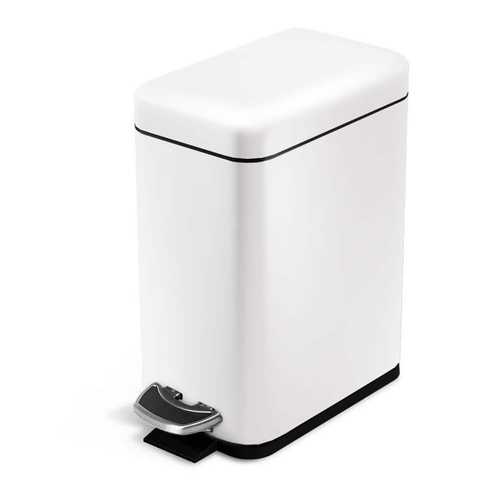 Home Zone Living 1.3 Gal. Stainless Steel Small Step-On Trash Can with ...