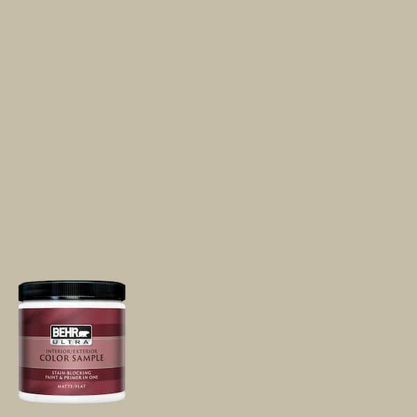 BEHR ULTRA 8 oz. #UL190-8 Celery Powder Matte Interior/Exterior Paint and Primer in One Sample