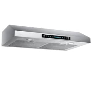 30in. 600 CFM Ducted Under Cabinet Range Hood in Stainless Steel with LED Lights and Touch/Remote Control