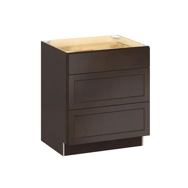 Emerson Cocoa Base 3 drawer Ready to Assemble Kitchen Cabinet (30 in. W x 34.5 in. H x 24 in. D)
