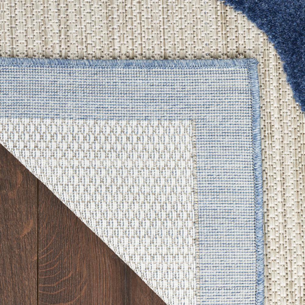 Aloha Daisy Flower Blue/Grey Floral Flatwoven Rug 2'8" x 4'