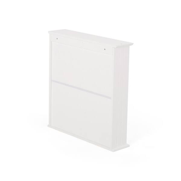 WELLFOR 22.25-in x 23-in x 5.25-in White Bathroom Wall Cabinet