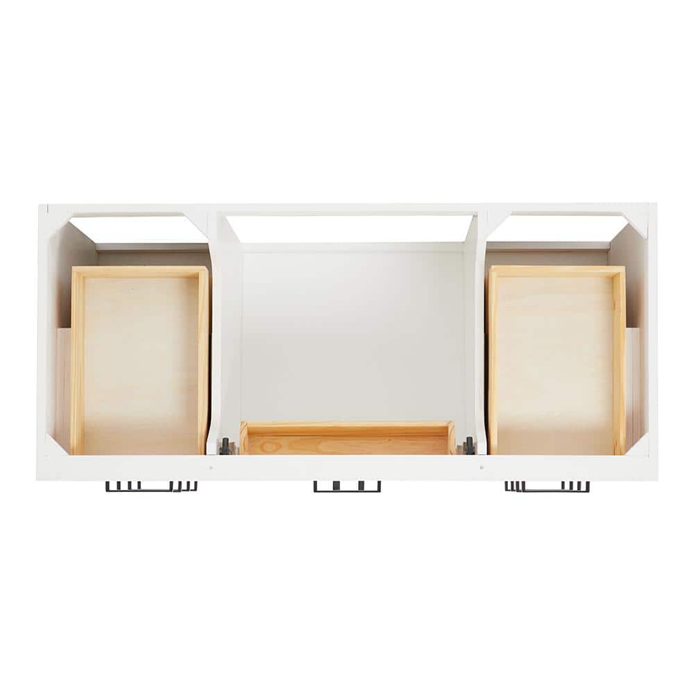 White 48'' Single Freestanding Hardwood Bathroom Vanity Base